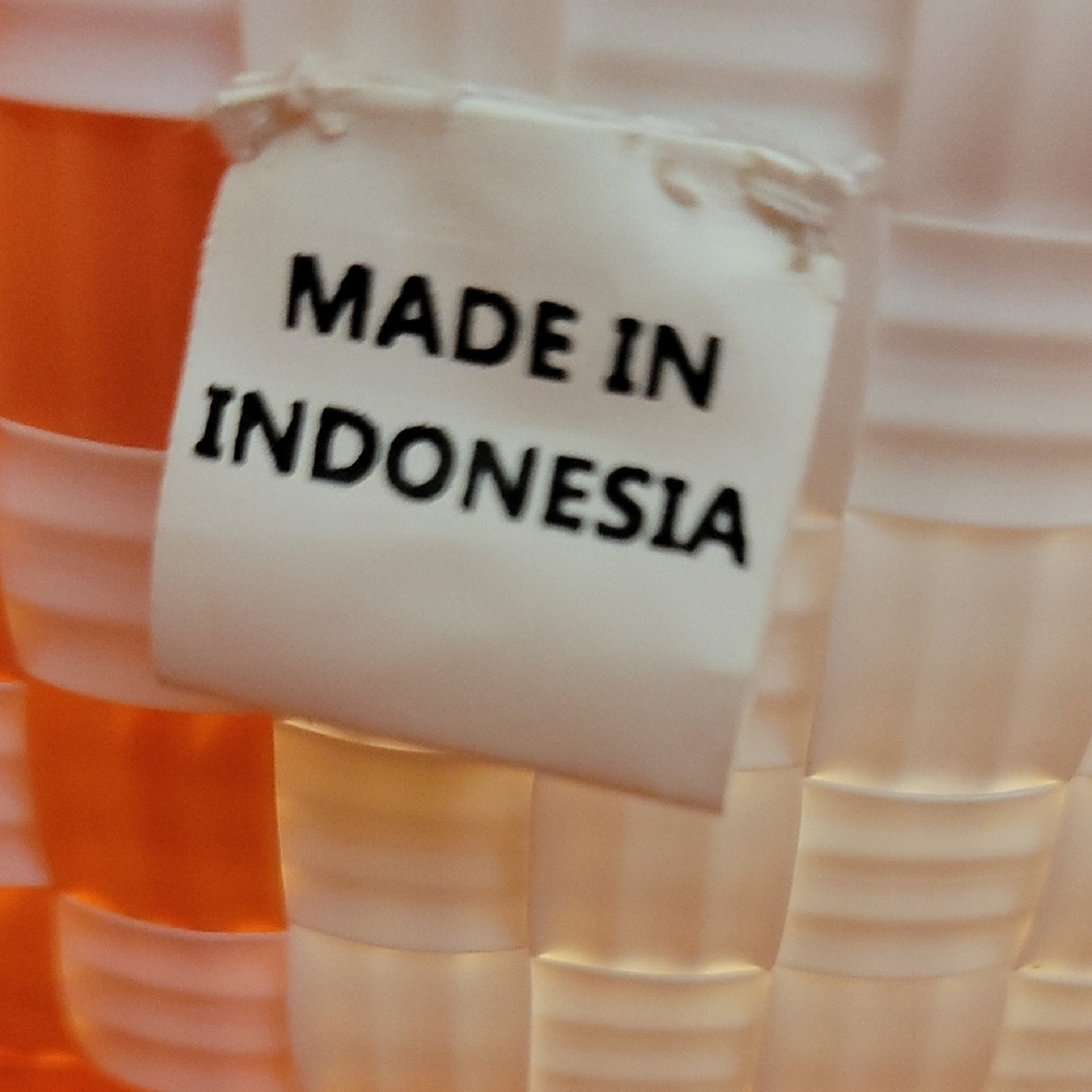 Orange and White Checkered Tote Bag - Picture 10 of 10